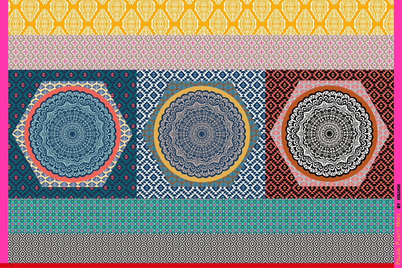 Canvas Swafing -  Pillow Party 2023 - Bunt/Mint - by Jolijou - Panel